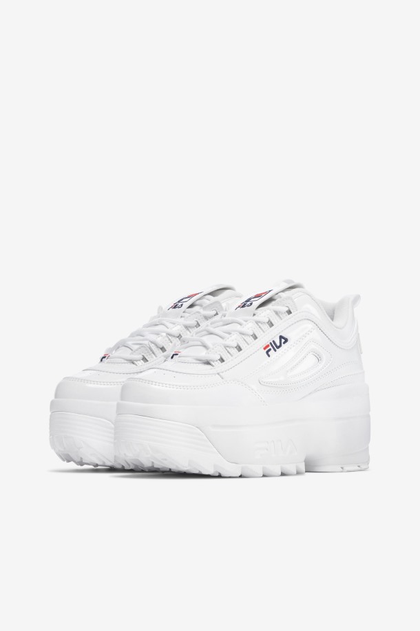 Blanco/azul Marino/rojo Mujer Disruptor 2 Cuña Charol Outlet Fila