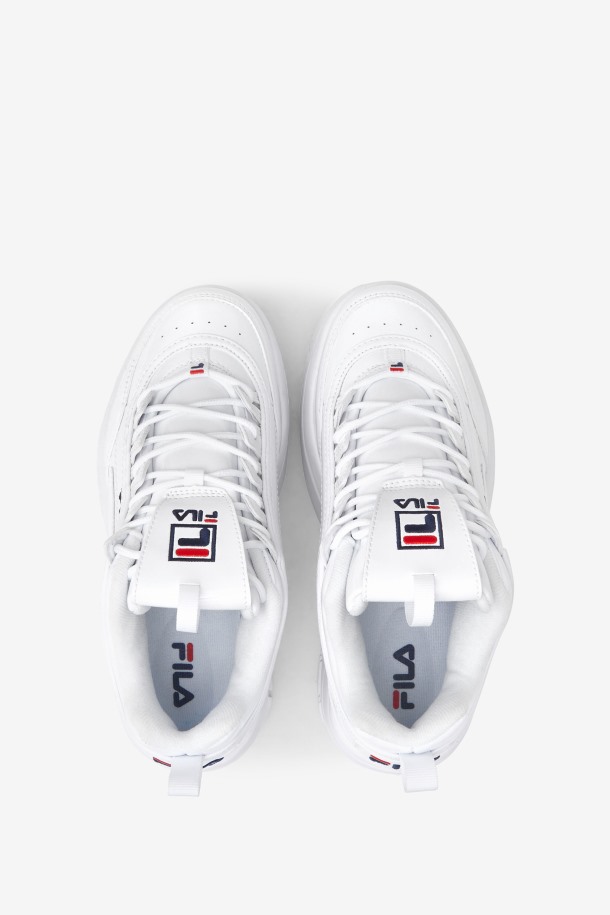 Blanco/azul Marino/rojo Mujer Disruptor 2 Cuña Charol Outlet Fila