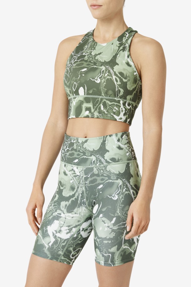 Sujetador Deportivo De Cuello Alto Uplift Fila Outlet Basil Marble