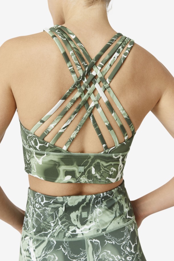 Sujetador Deportivo De Cuello Alto Uplift Fila Outlet Basil Marble