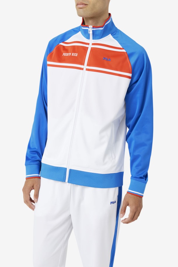 Chaqueta De Chándal Fila Outlets Blanco/azul/rojo Fuego Puerto Rico