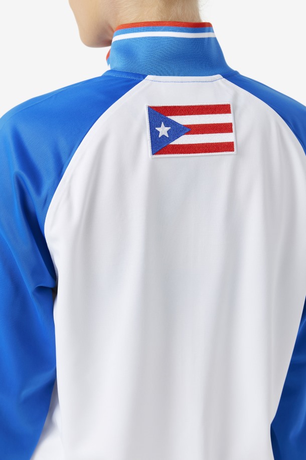 Chaqueta De Chándal Fila Outlets Blanco/azul/rojo Fuego Puerto Rico