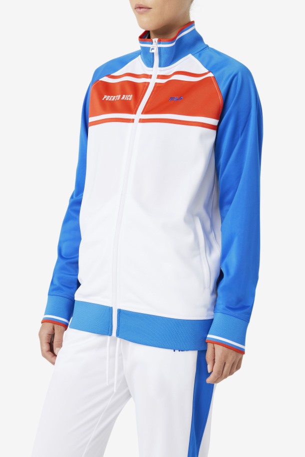 Chaqueta De Chándal Fila Outlets Blanco/azul/rojo Fuego Puerto Rico