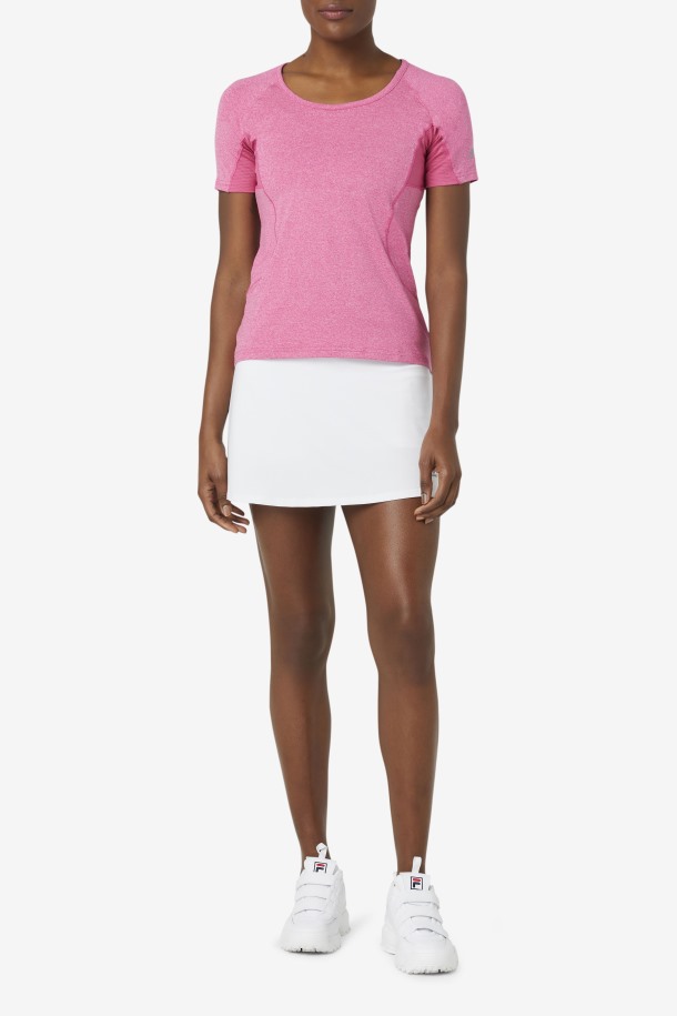 Fila Outlets Rosa Brillo Heather Pickleball Camiseta De Manga Corta