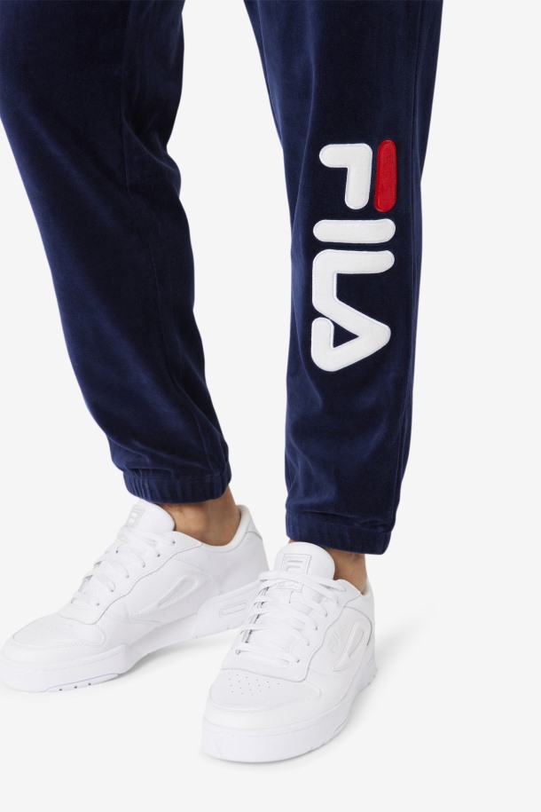 Pantalon Mansur Velour Azul Marino/blanco/rojo Fila Outlet