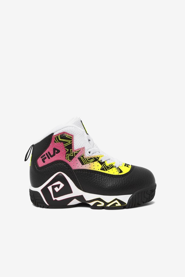 Zapatillas Mb Fila Negras/amarillas/blancas Para Niños Pequeños