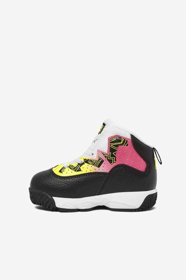 Zapatillas Mb Fila Negras/amarillas/blancas Para Niños Pequeños