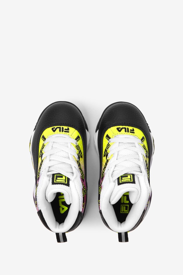 Zapatillas Mb Fila Negras/amarillas/blancas Para Niños Pequeños