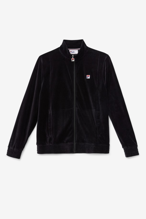 Fila Outlets Chaqueta De Terciopelo Negro O-fit