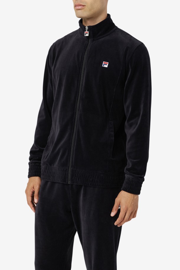 Fila Outlets Chaqueta De Terciopelo Negro O-fit
