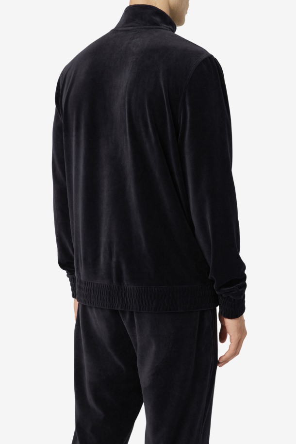 Fila Outlets Chaqueta De Terciopelo Negro O-fit
