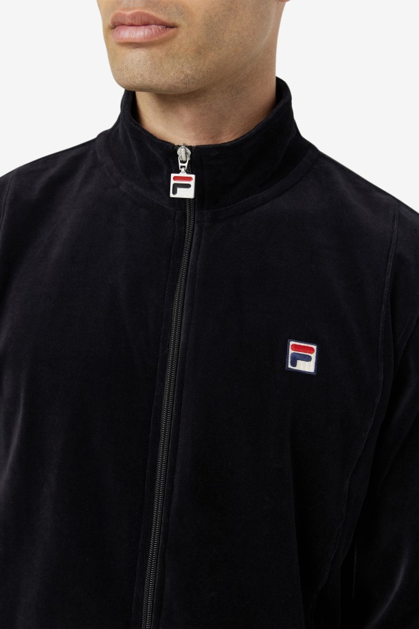 Fila Outlets Chaqueta De Terciopelo Negro O-fit