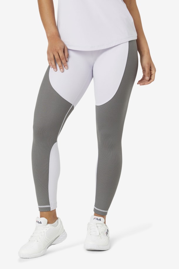 Legging Ancho Texturizado Azul Lavanda/gargoyle Forza Outlet Fila