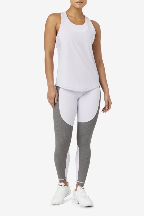 Legging Ancho Texturizado Azul Lavanda/gargoyle Forza Outlet Fila