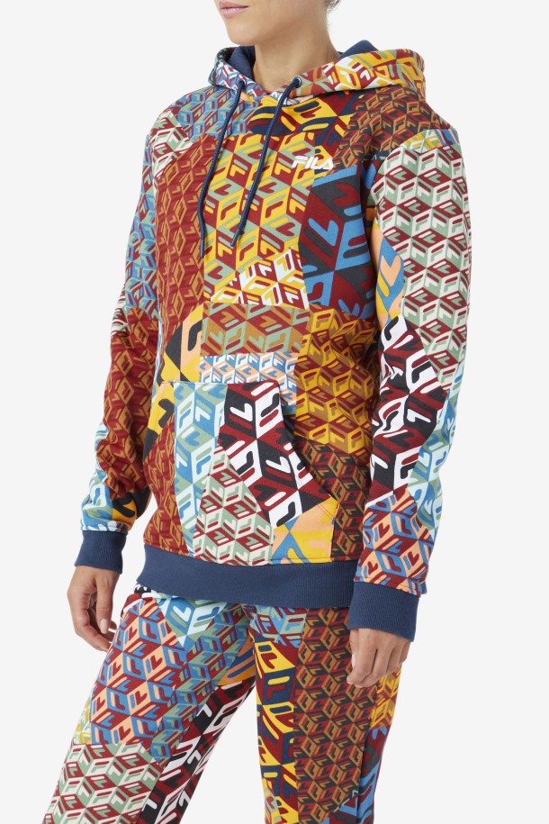 Fila Outlets Ocean/amarillo/blanco Laylani Sudadera Con Capucha