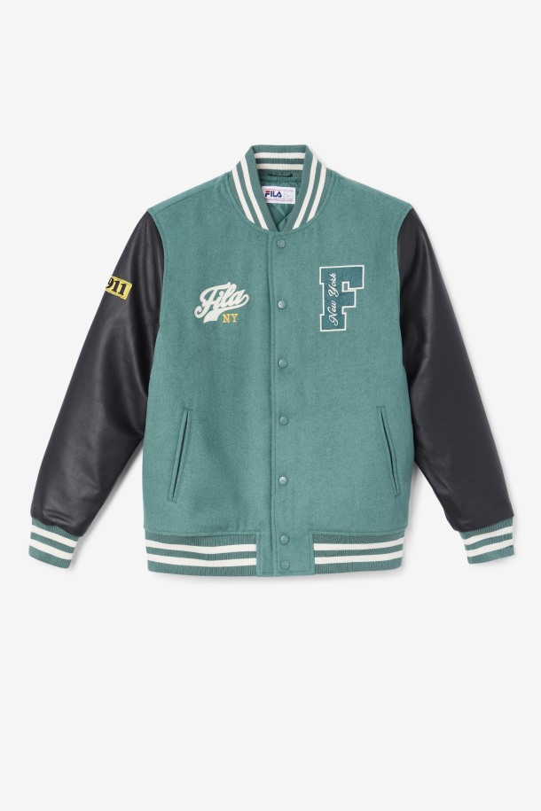 Josh Varsity Jacket Queue Outlets Abeto Azul/negro