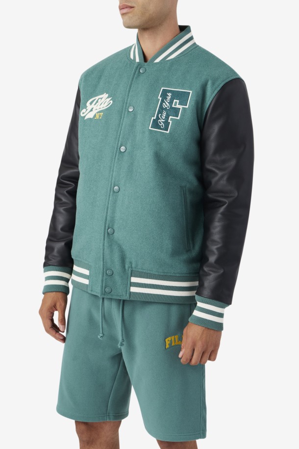 Josh Varsity Jacket Queue Outlets Abeto Azul/negro