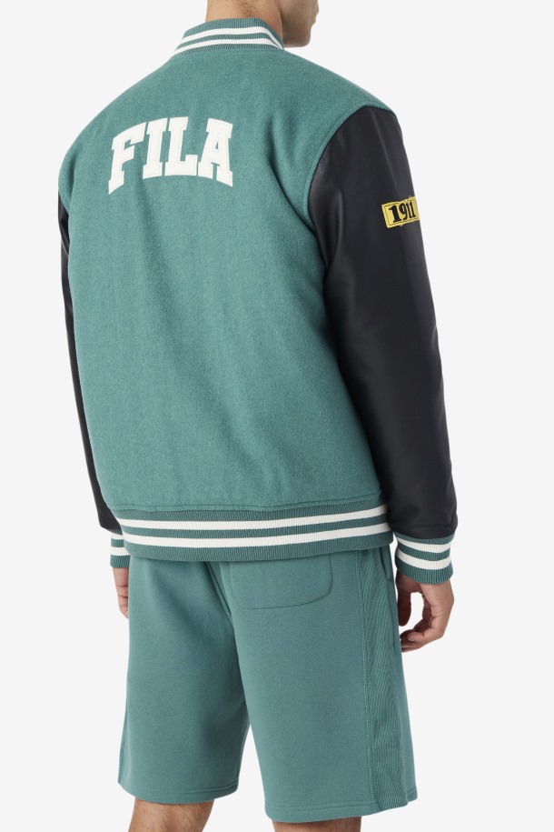 Josh Varsity Jacket Queue Outlets Abeto Azul/negro