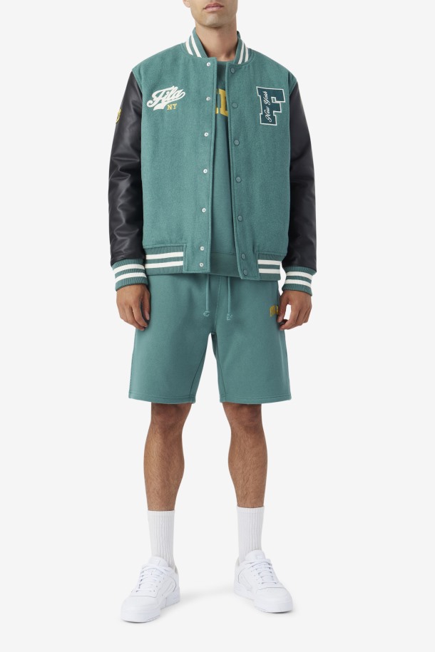 Josh Varsity Jacket Queue Outlets Abeto Azul/negro