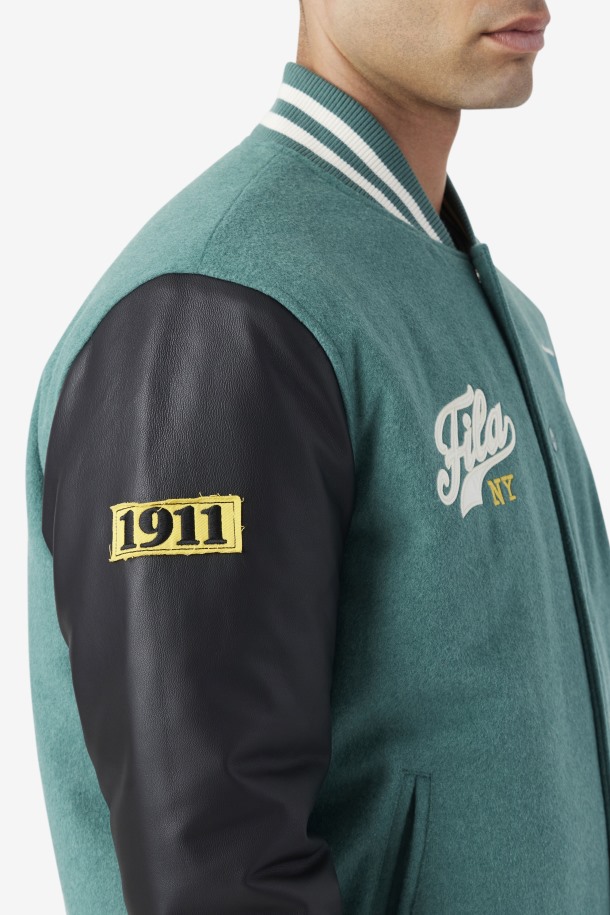 Josh Varsity Jacket Queue Outlets Abeto Azul/negro
