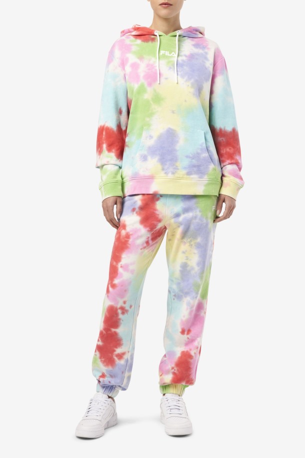 Verde/blanco/bígaro/rojo Fila Outlets Raleigh Jogger Tie Dye