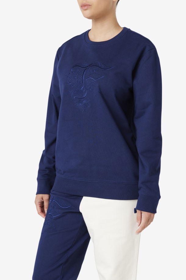 Sudadera Izabella Fila Azul Marino Outlets