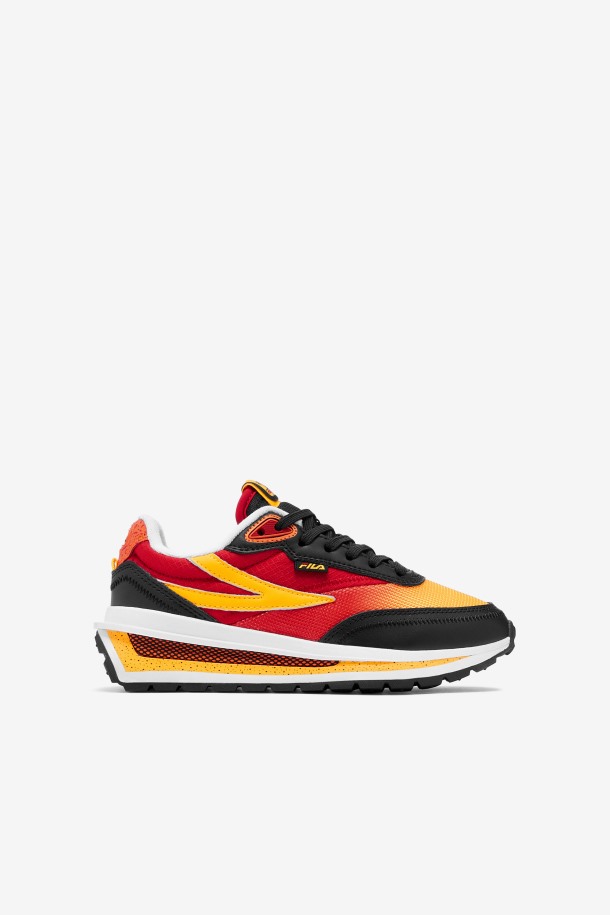 Fila Renno Para Niños Grandes Negro/rojo/dorado