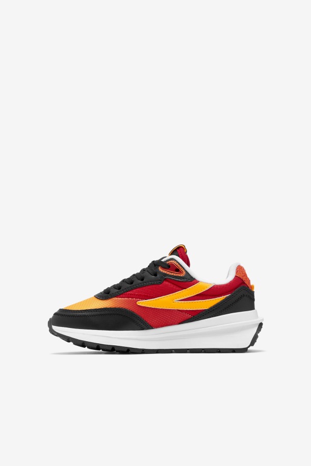 Fila Renno Para Niños Grandes Negro/rojo/dorado