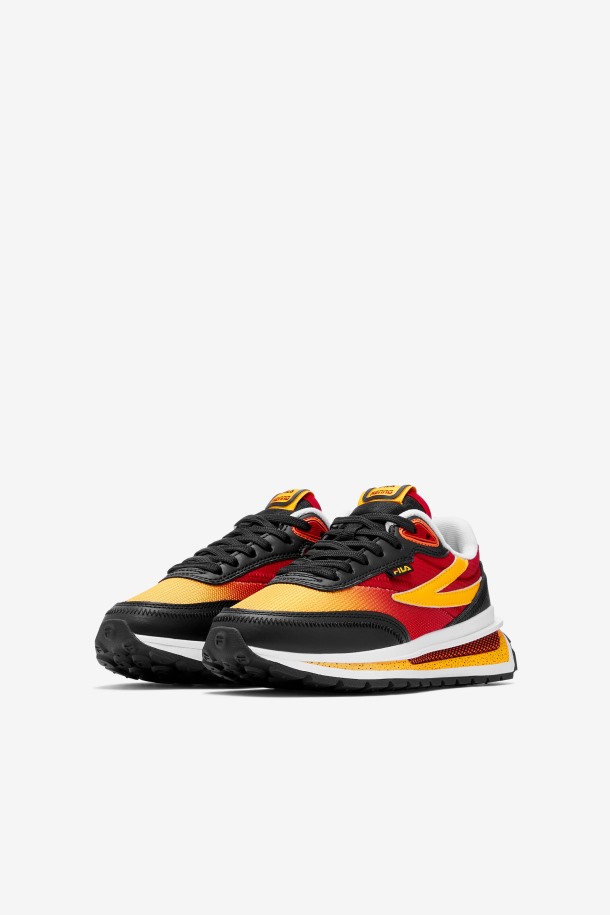 Fila Renno Para Niños Grandes Negro/rojo/dorado