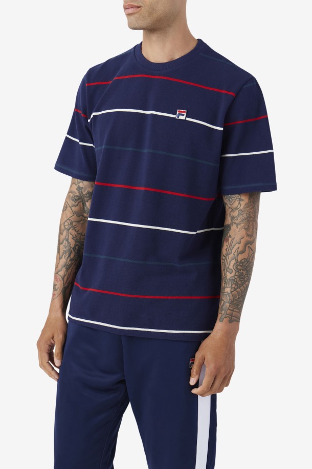 Thiago Crew Outlet Fila Azul Marino/verde Azulado/rojo