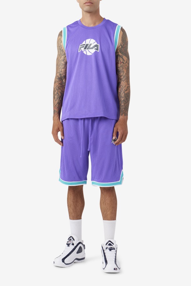 Pantalón Corto De Baloncesto Ovi Violeta/cerámica/blanco/sombra Ofertas De Fila