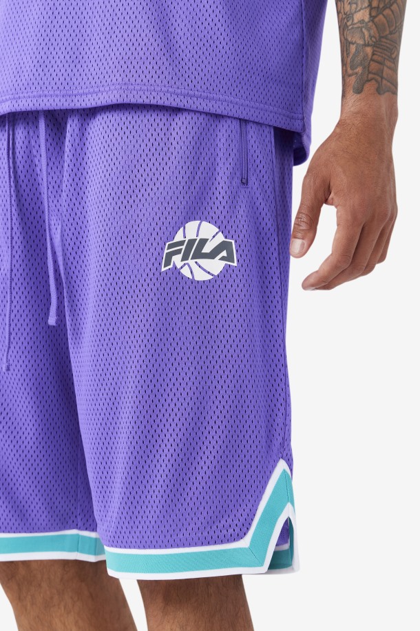 Pantalón Corto De Baloncesto Ovi Violeta/cerámica/blanco/sombra Ofertas De Fila