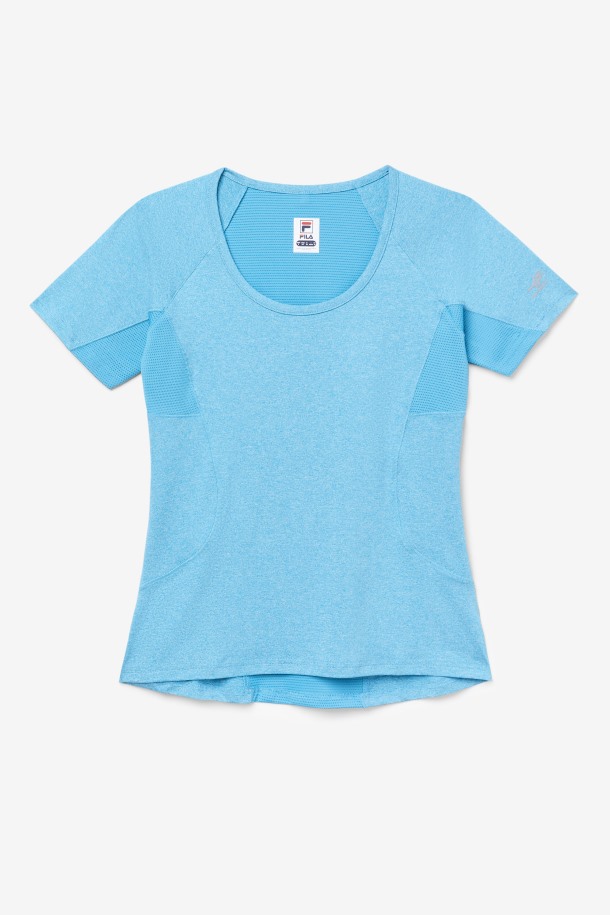 Camiseta De Manga Corta Pickleball Fila Outlets Turquesa Jaspeado