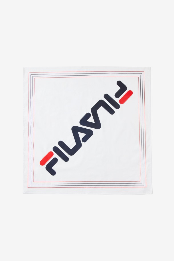 Bandana Blanca Con Logo En Diagonal Multi Fila Outlets