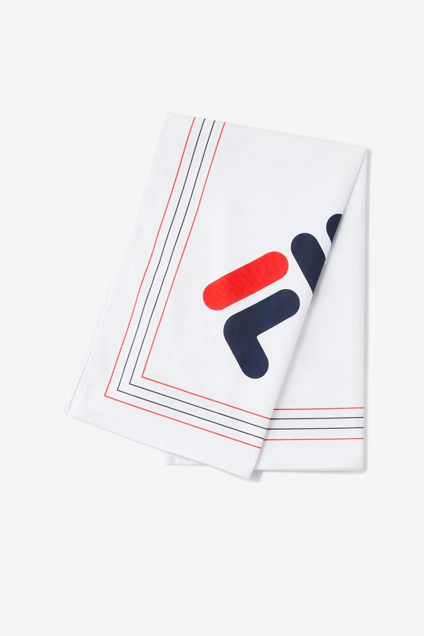 Bandana Blanca Con Logo En Diagonal Multi Fila Outlets