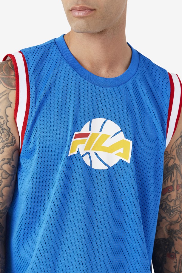 Fila Outlets Camiseta De Baloncesto Ovi Azul/blanco/rojo/dorado