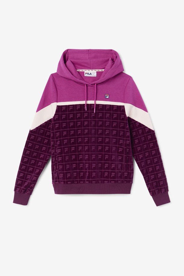 Lorri Terciopelo Sudadera Con Capucha Vino De Uva/rouge/potpourri