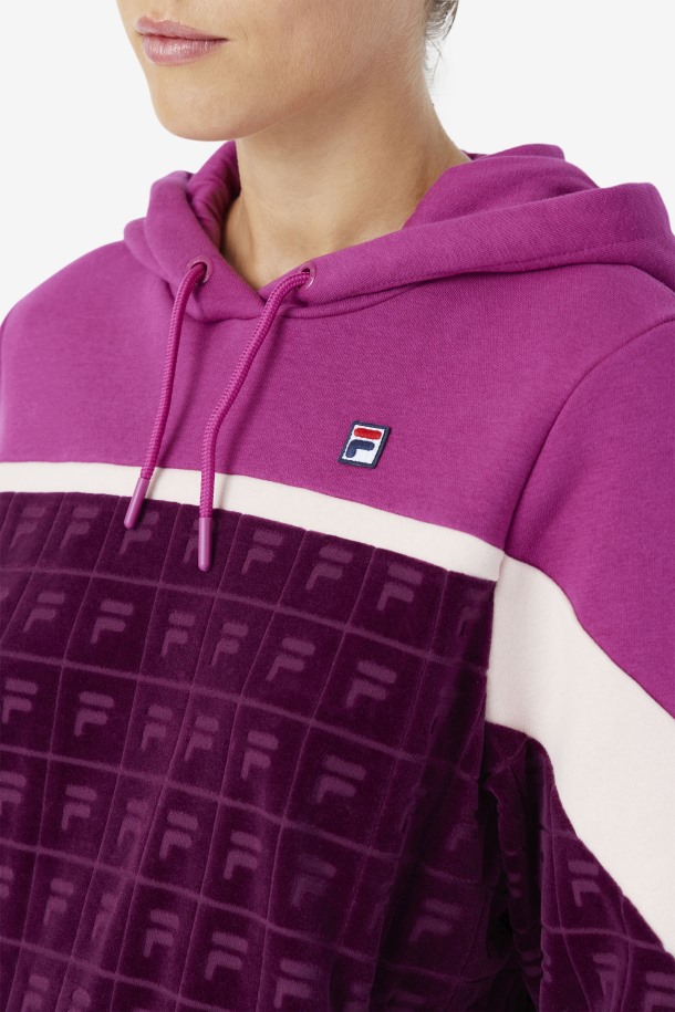 Lorri Terciopelo Sudadera Con Capucha Vino De Uva/rouge/potpourri