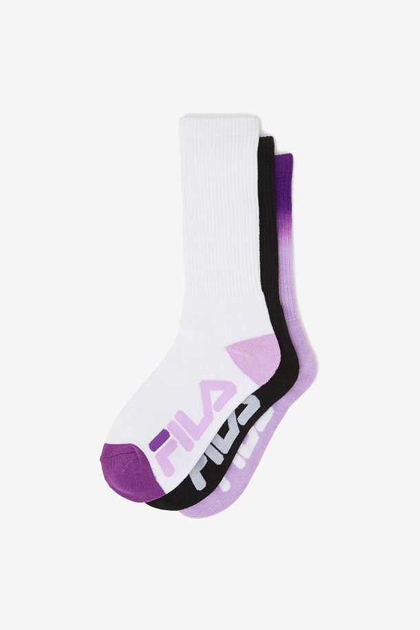 Pack De 3 Pares De Calcetines De Mujer Violetas Dip Dye Fila Outlet Online