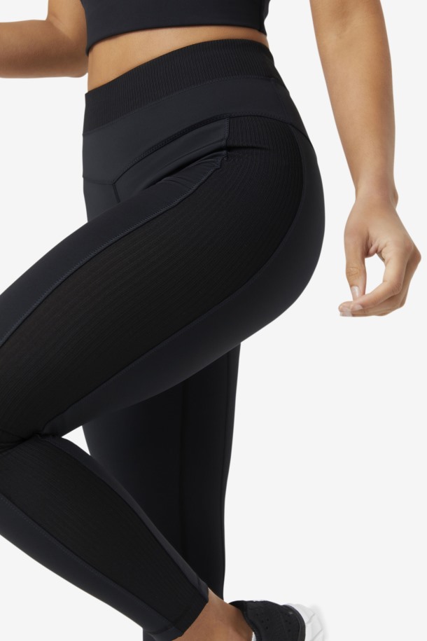 Queue Outlets Leggins Forza Cintura Alta Texturizados Negros