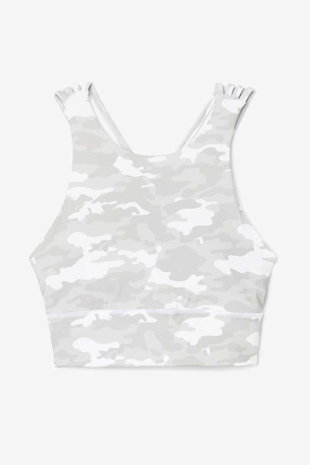 Sujetador Deportivo Blanco De Cuello Alto Uplift De Fila Outlets