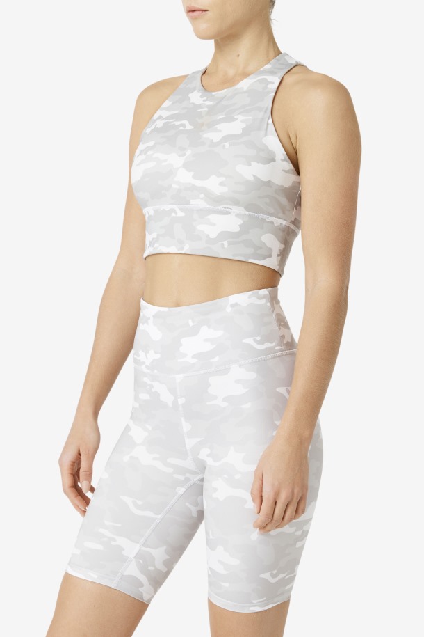 Sujetador Deportivo Blanco De Cuello Alto Uplift De Fila Outlets