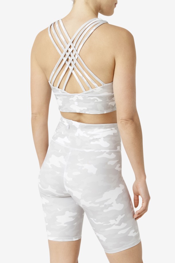 Sujetador Deportivo Blanco De Cuello Alto Uplift De Fila Outlets