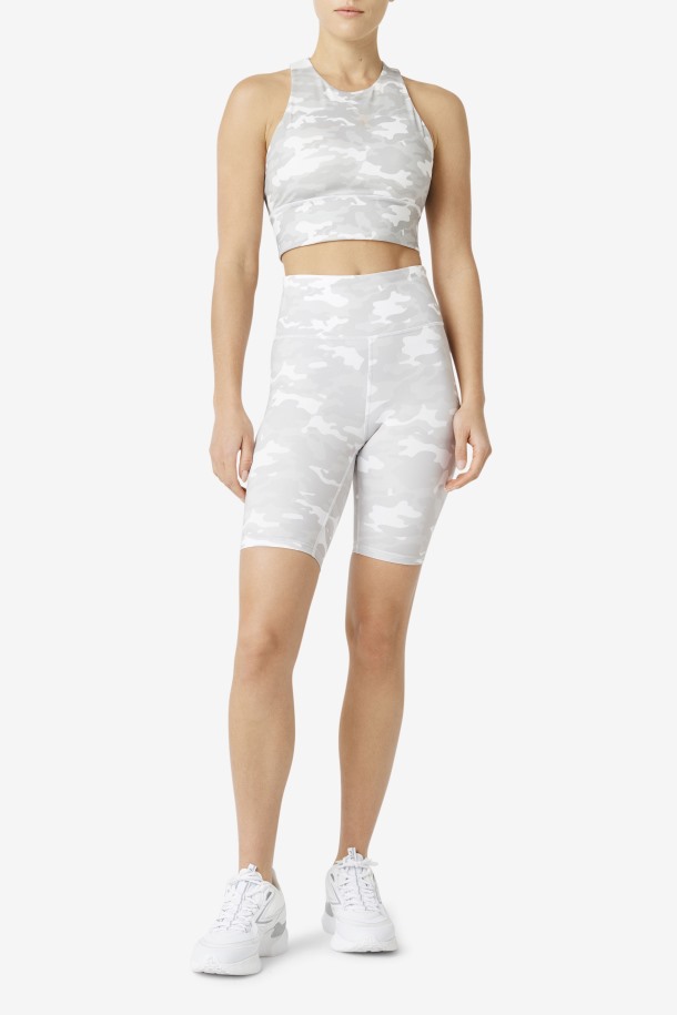Sujetador Deportivo Blanco De Cuello Alto Uplift De Fila Outlets