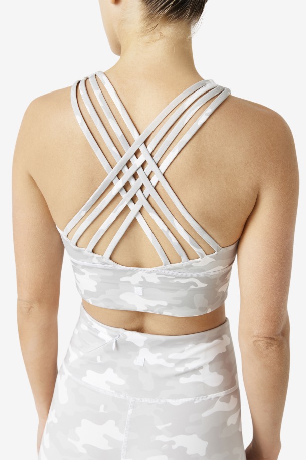 Sujetador Deportivo Blanco De Cuello Alto Uplift De Fila Outlets