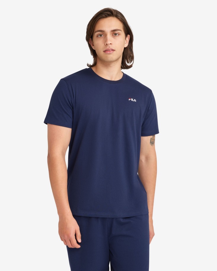Camiseta Basica Hombre Fila Outlet New Navy
