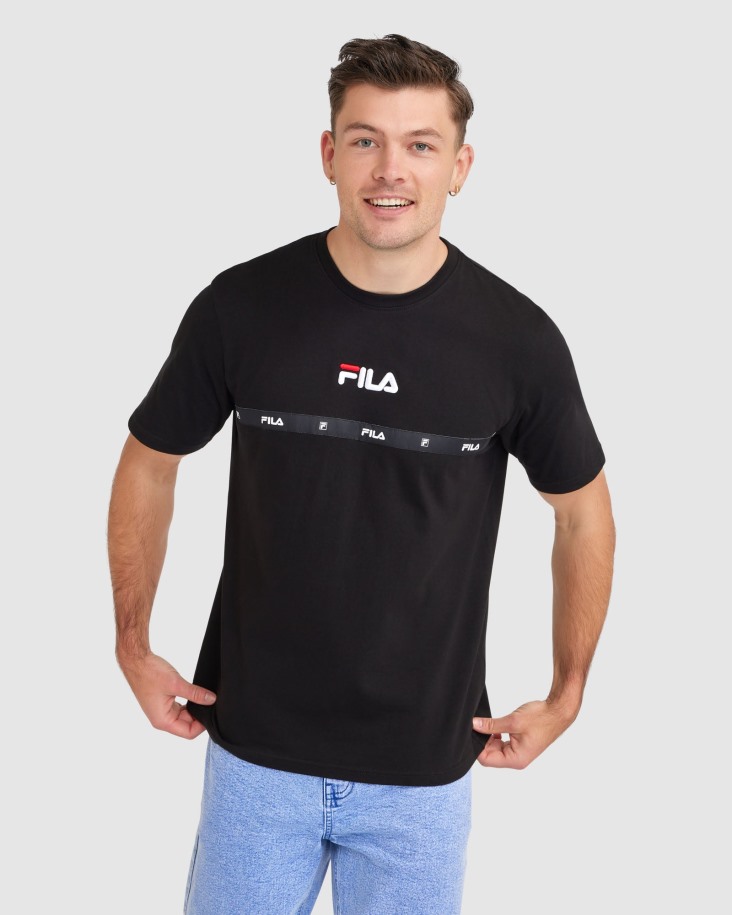 Fila Outlets Camiseta Valor Hombre Negra