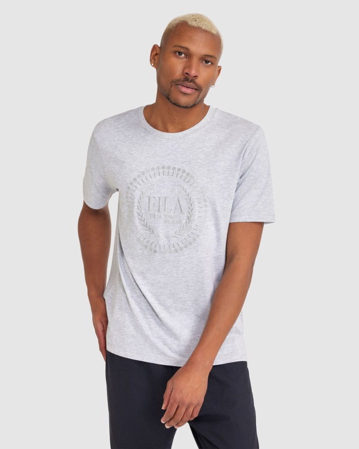 Fila Outlets Grey Marle Hombre Ravi Tee