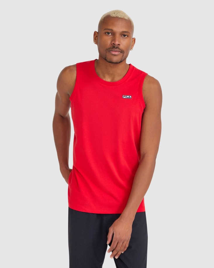 Fila Outlet Hombre Cian Tanque Rojo