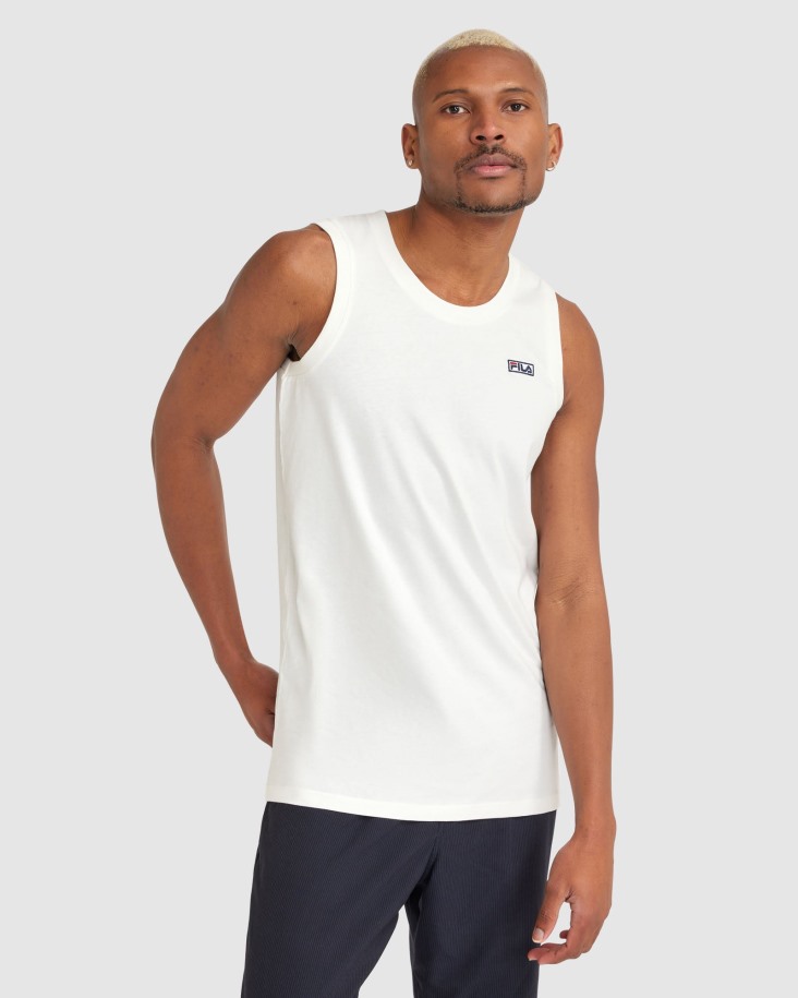 Camiseta Sin Mangas Cian Para Hombre Fila Outlets Blanca